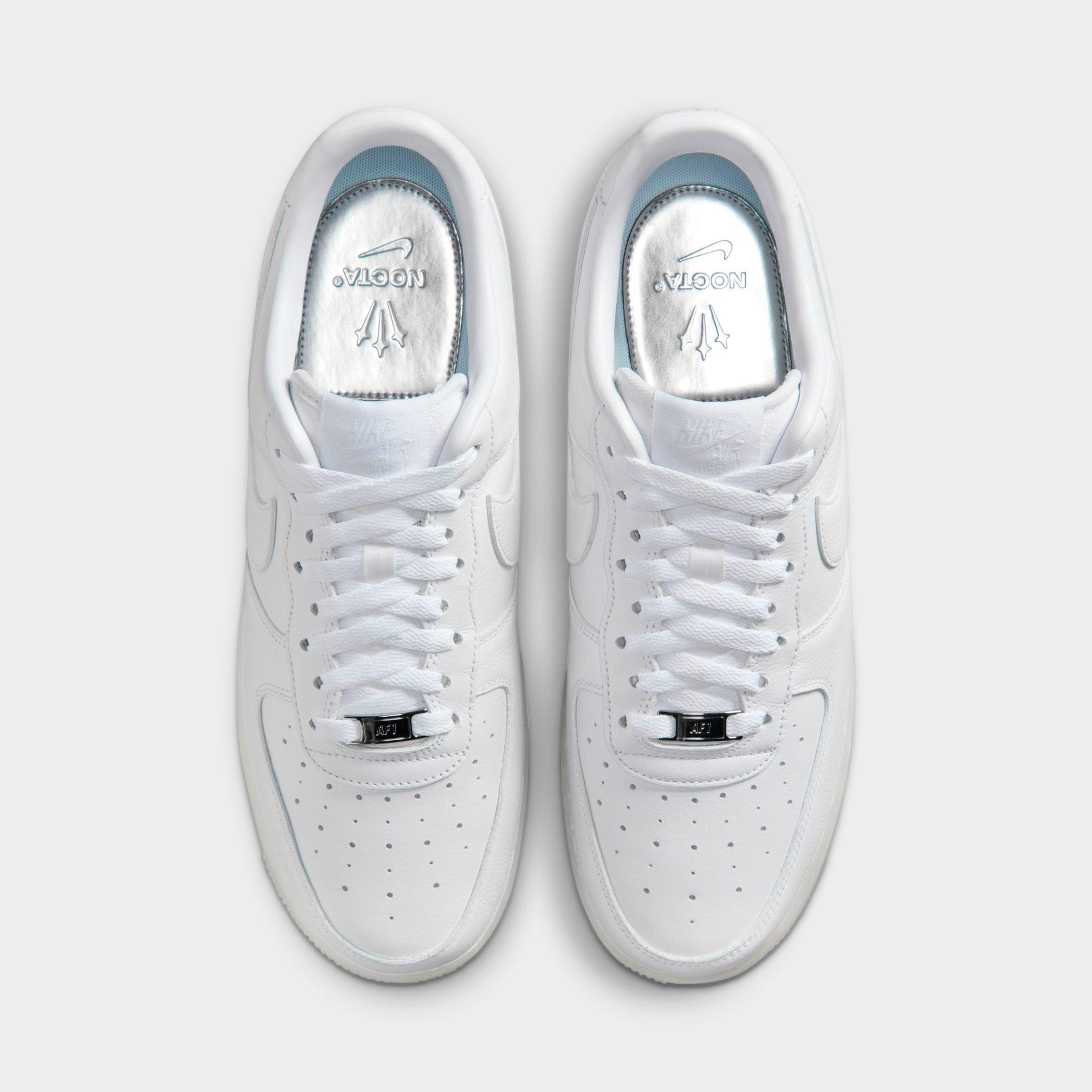 Men's Nithtke NOCTA Air Force 1 Low Casual Shoes - White/Cobalt Tint/Metallic Silver - Top view