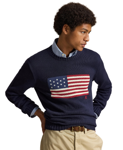 Polo Ralph Lauren Unisex The Iconic Flag Sweater - Blue