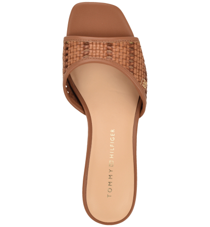 Tommy Hilfiger Women's Claihre Woven Kitten Heel Sandal - Cognac