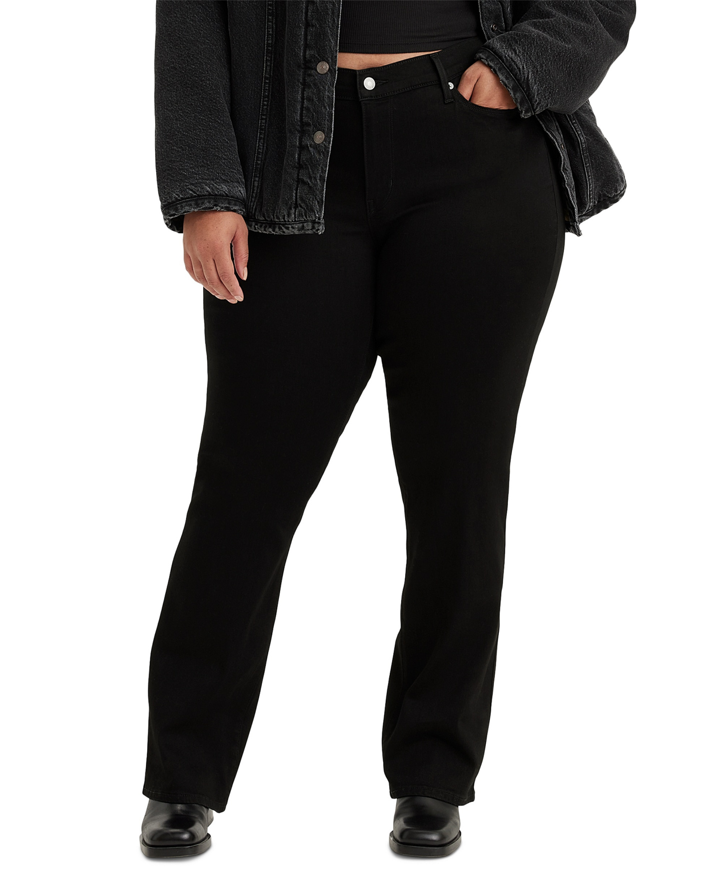 Levi's Trendy Plus Size 415 Classic Bootcut Jeans - Soft Black