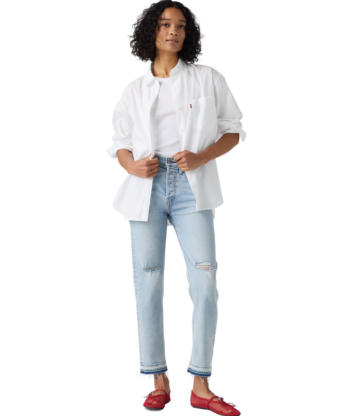 Levi's Women's Wedgie Straight-Leg High-Rise Cropped Jeans - Looks Unto
