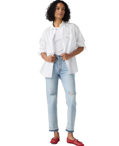 Levi's Women's Wedgie Straight-Leg High-Rise Cropped Jeans - Looks Unto