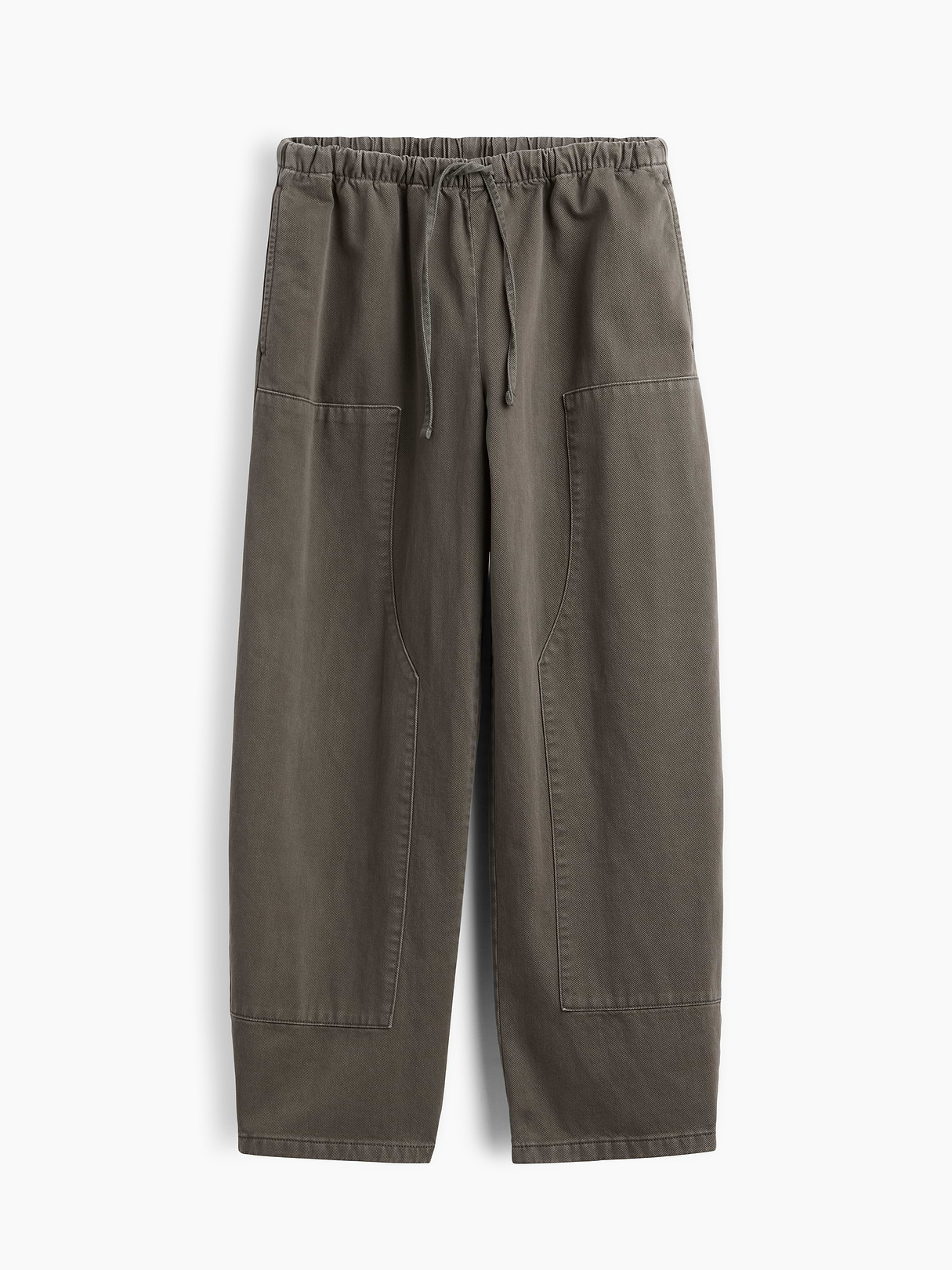 Easy Double-Knee Barrel Pants - Black moss green