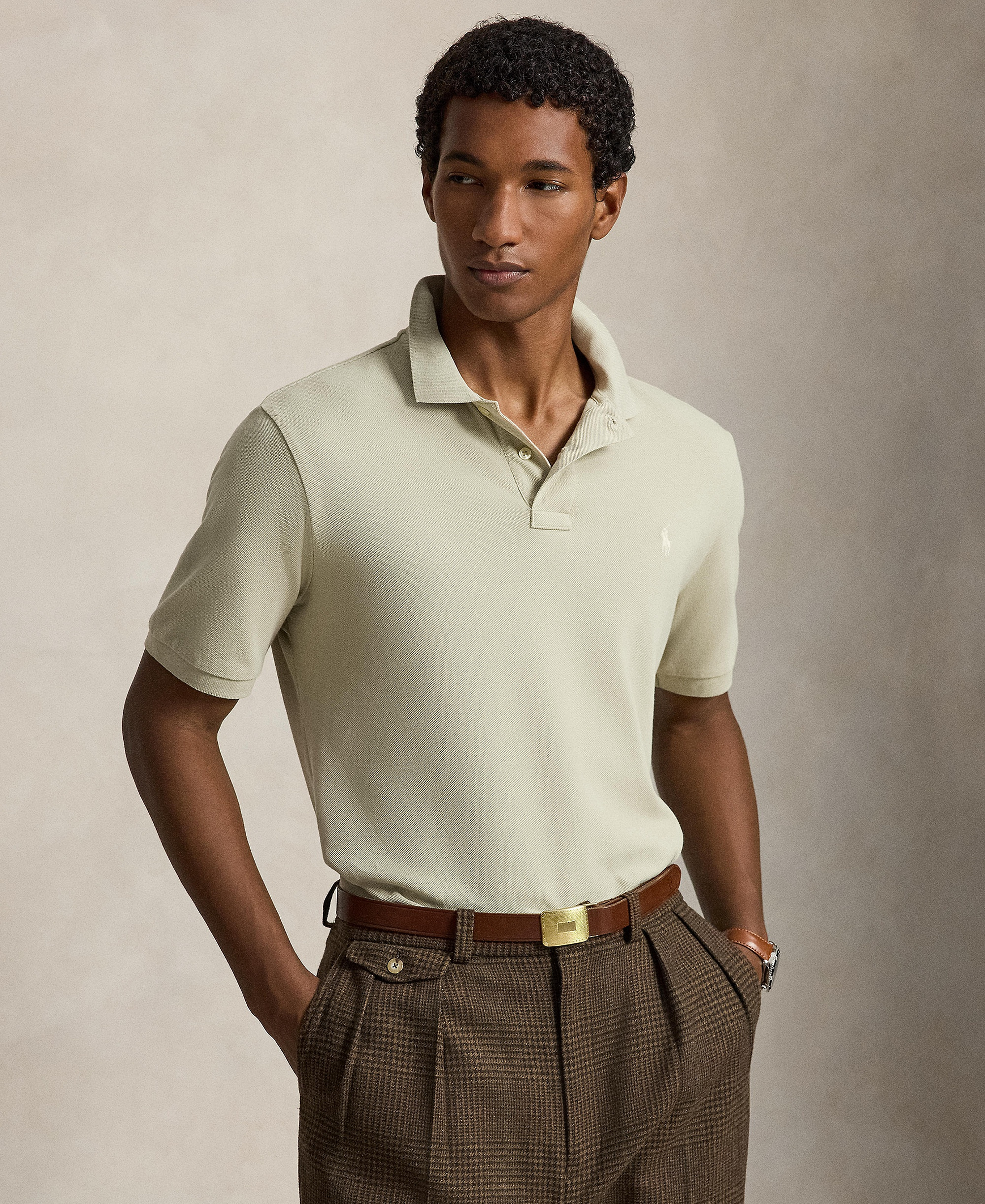 Polo Ralph Lauren Men's Classic-Fit Mesh Polo Shirt - Classic Stone/C8125