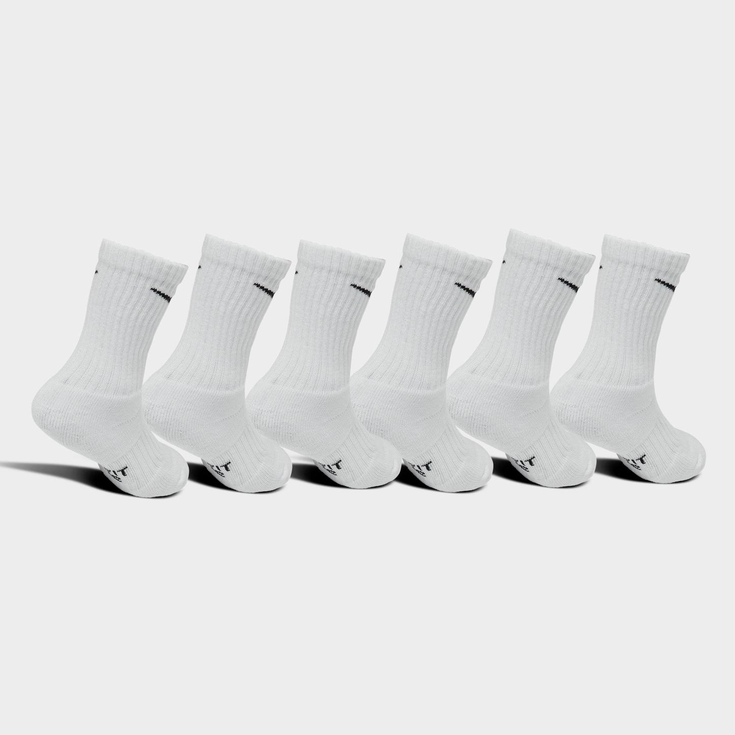Kids' Toddler Nithtke Dri-FIT Crew Socks (6-Pack) - White