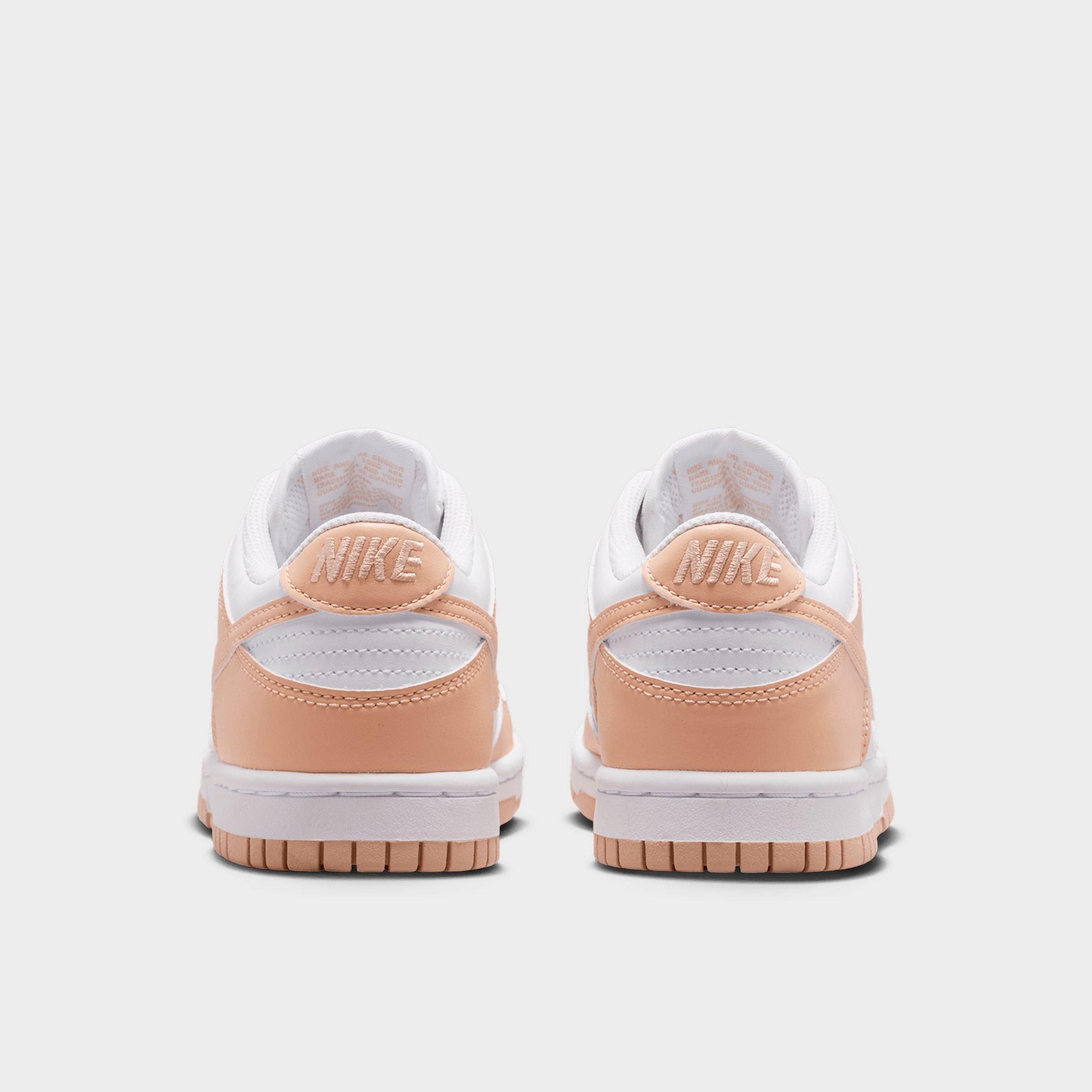 Big Kids' Nithtke Dunk Low Casual Shoes - Part 1 - White/Shimmer/White/Shimmer - Back view