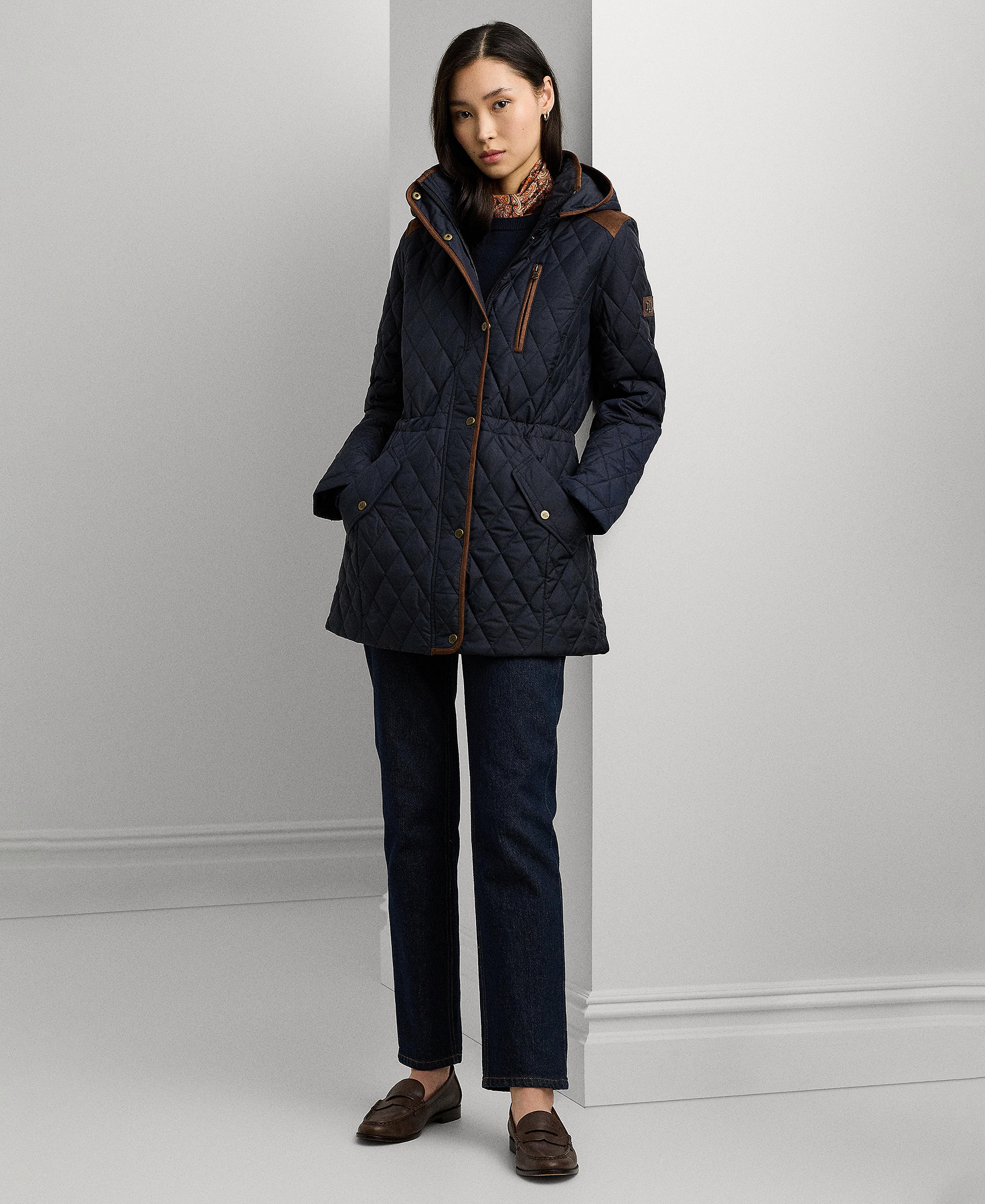 Lauren Ralph Lauren Women's Hooded Anorak Quilted Coat, Created for Macy's - Dark Navy
