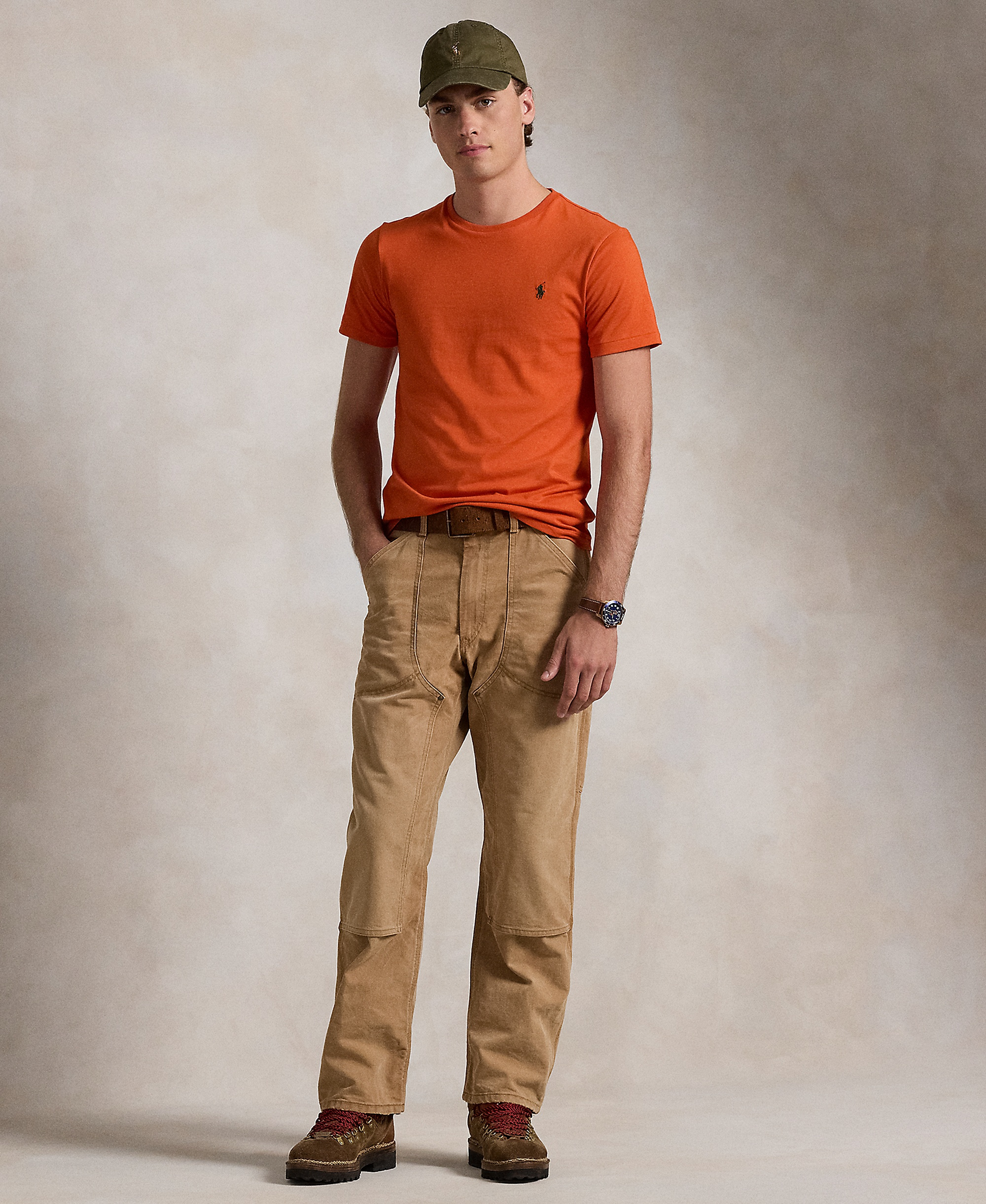 Polo Ralph Lauren Men's Embroidered Pony Classic-Fit T-Shirt - College Orange