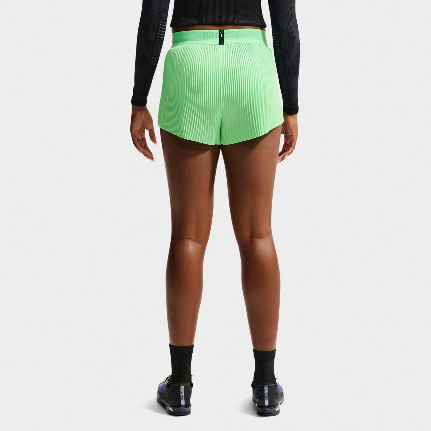 Women's Nithtke AeroSwift Dri-FIT ADV Mid-Rise 3 Inch Brief-Lined Shorts - Illusion Green/Black/White/Aluminum