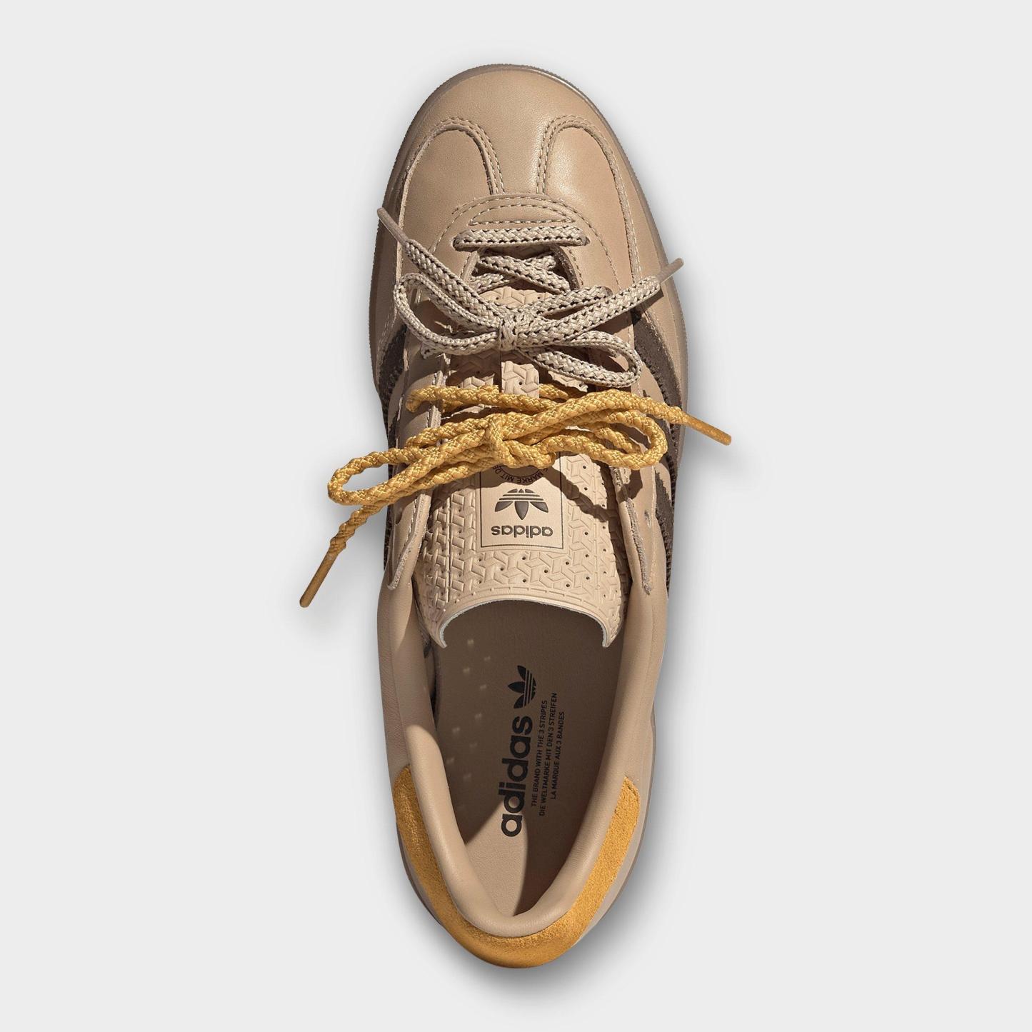 Women's adidas Originals Gazelle Indoor Casual Shoes - Magic Beige/Brown/Preloved Yellow - Top view