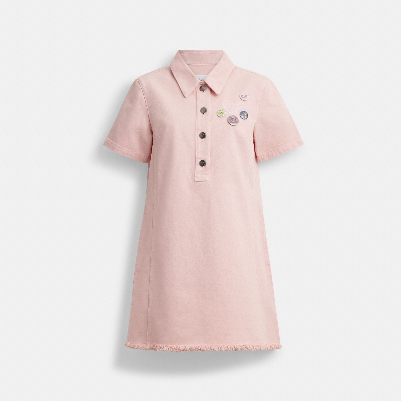 Coach | Brain Dead Short Sleeve Denim Mini Dress - Pink
