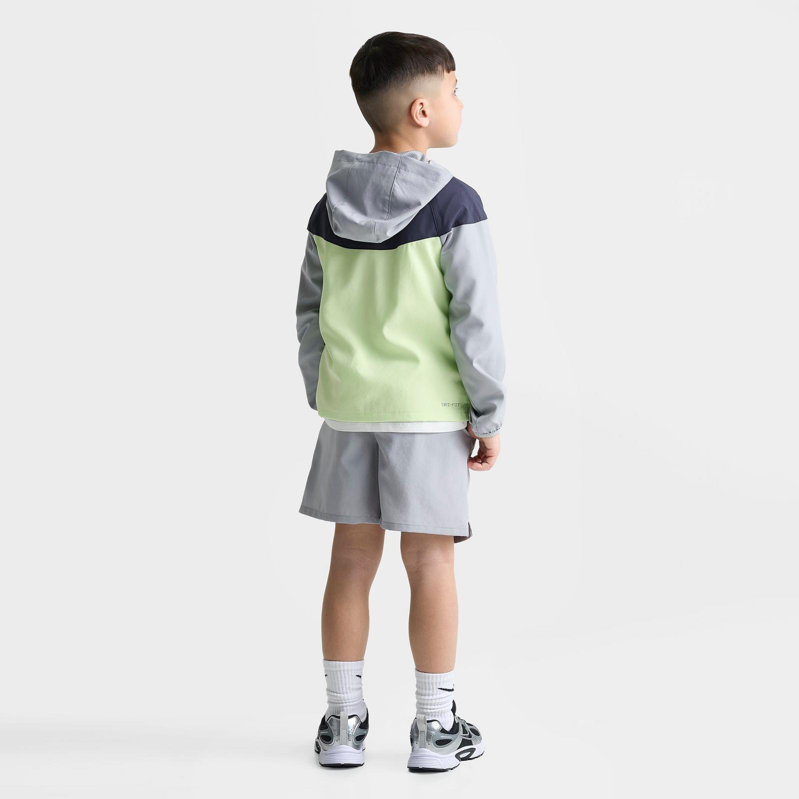 Little Kids' Nike Windrunner Jacket and Shorts Set - Light Smoke Grey/Volt