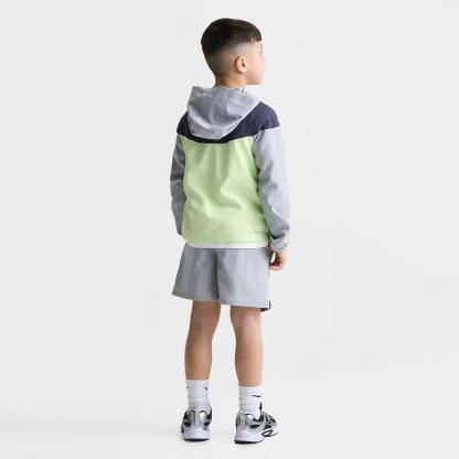 Little Kids' Nike Windrunner Jacket and Shorts Set - Light Smoke Grey/Volt