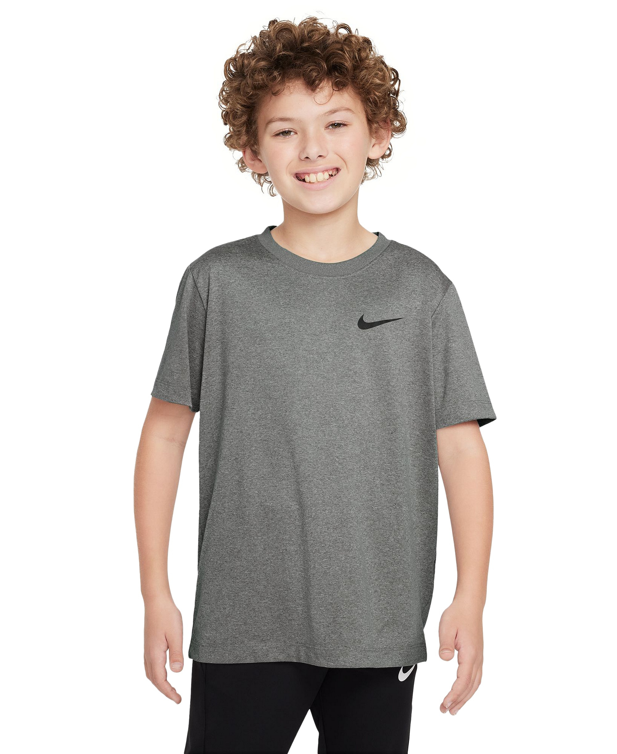 Nike Boys' and Girls' 6-20 Legend Dri-FIT Logo Graphic T-Shirt - Tumbled Gray