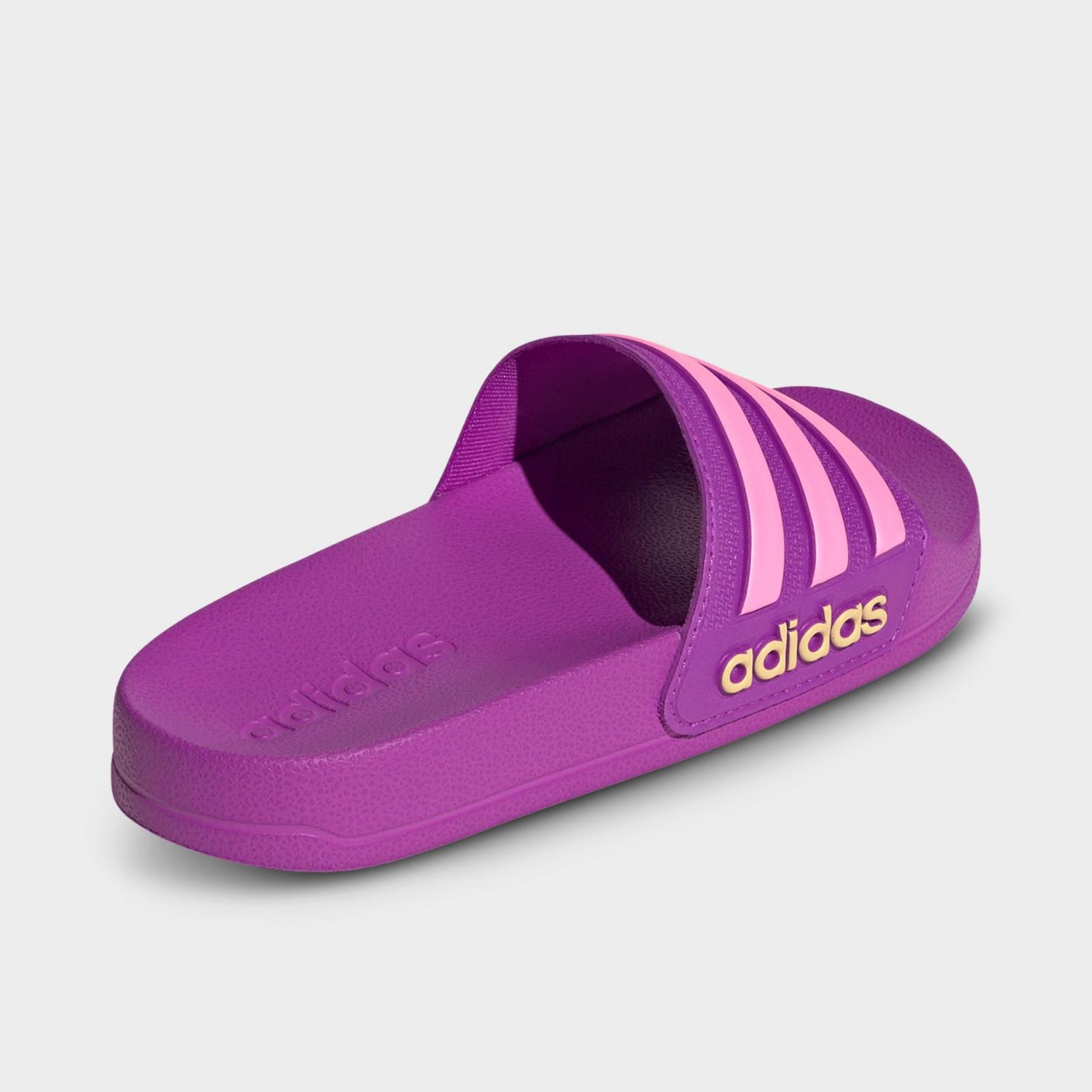 Little Kids' and Big Kids' adidas adilette Shower Slide Sandals - Purple Burst/Bliss Pink/Semi Ice Tangerine - view 4