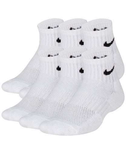 Nike Big Kids' Cushioned Ankle Socks, 6 Pairs - White