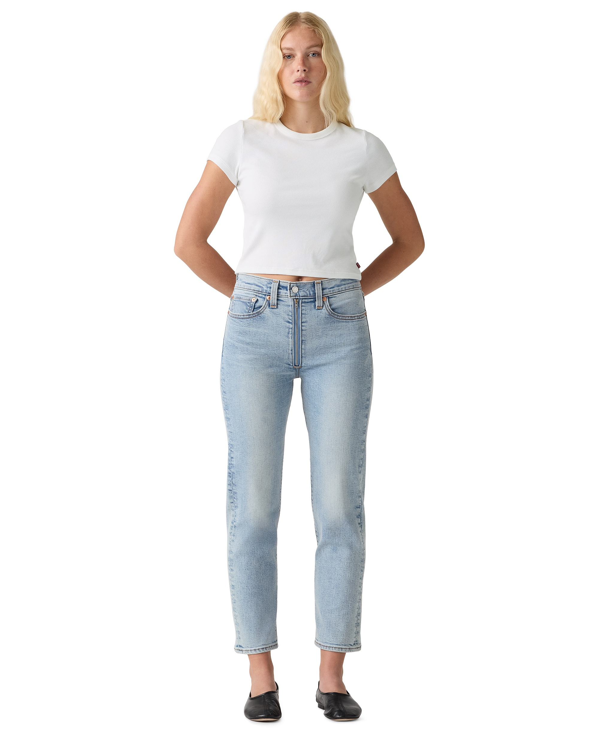 Levi's Women's Wedgie Straight-Leg High-Rise Cropped Jeans - Halfway Th