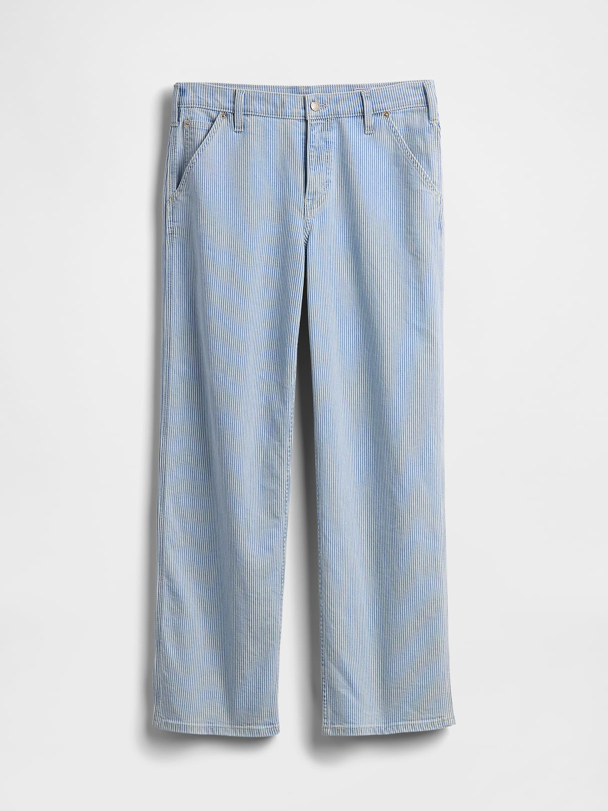 Low Rise '90s Loose Jeans - Blue railroad stripe