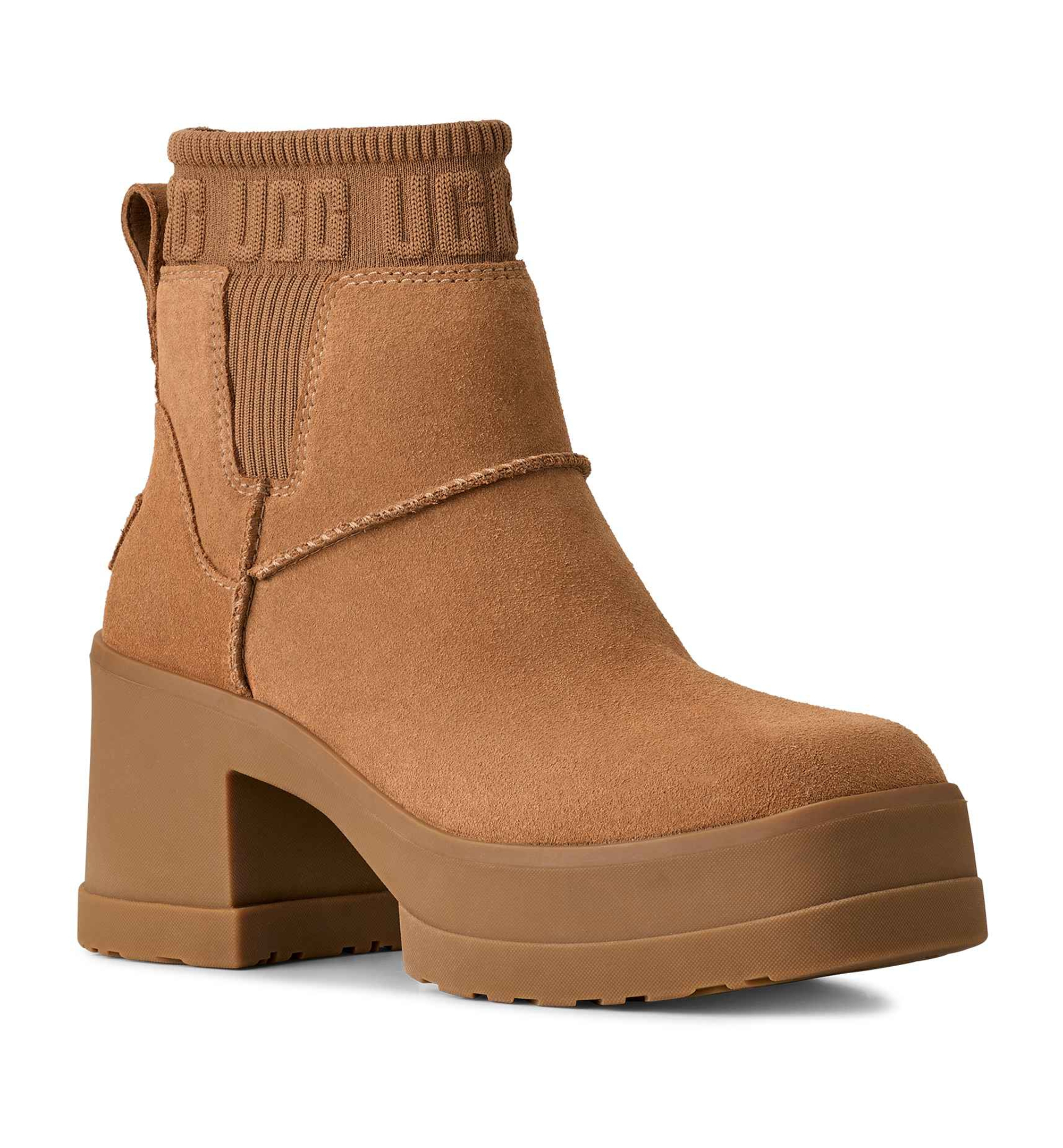 UGG® Women's Moxy Block Heel Chelsea Booties - Chestnut