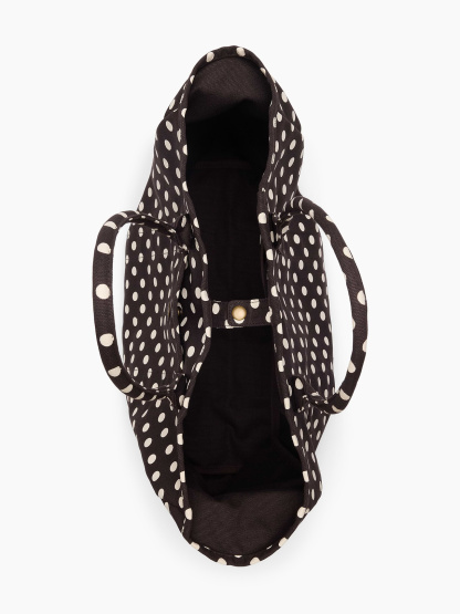 Mini Canvas Favorite Tote - Brown dot