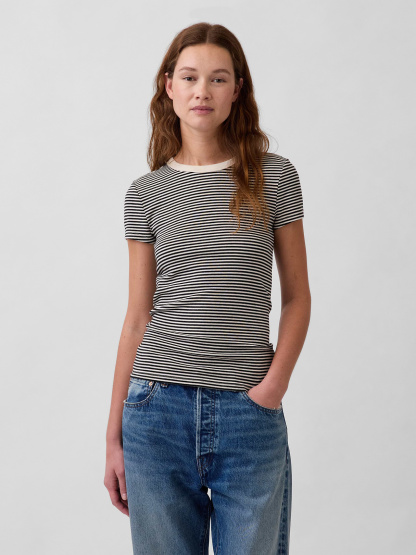 Modern Crew T-Shirt - Black & white stripe