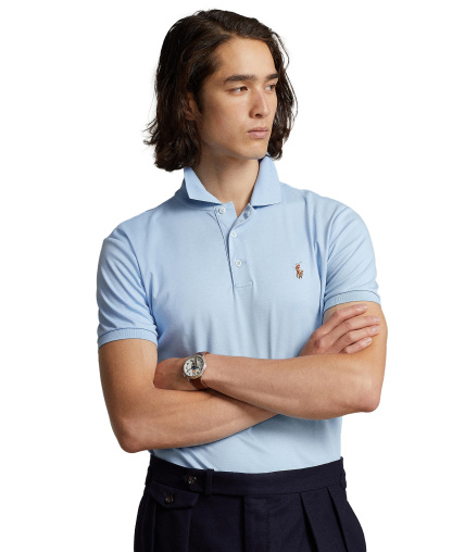 Polo Ralph Lauren Men’s Slim-Fit Soft Cotton Polo Shirt - Office Blue