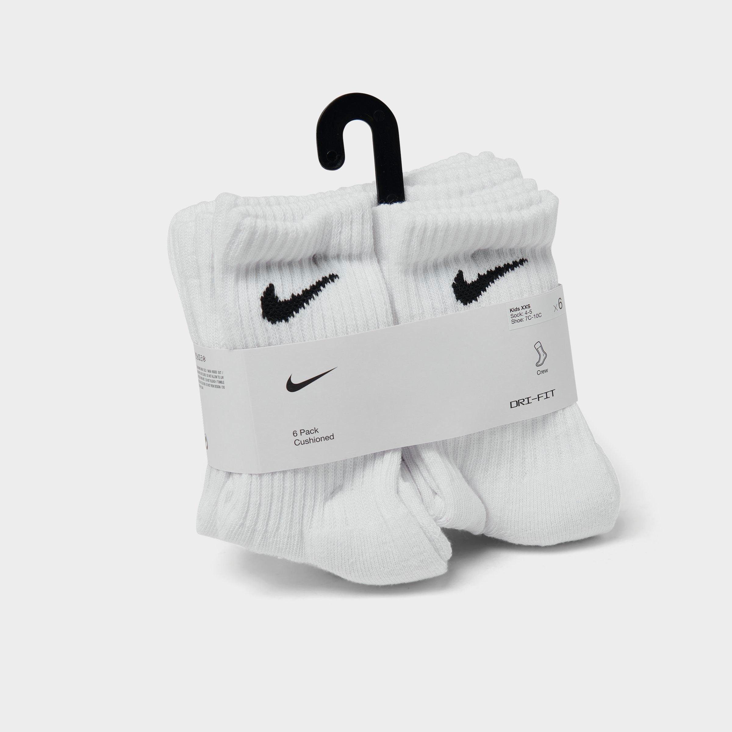 Kids' Toddler Nithtke Dri-FIT Crew Socks (6-Pack) - White