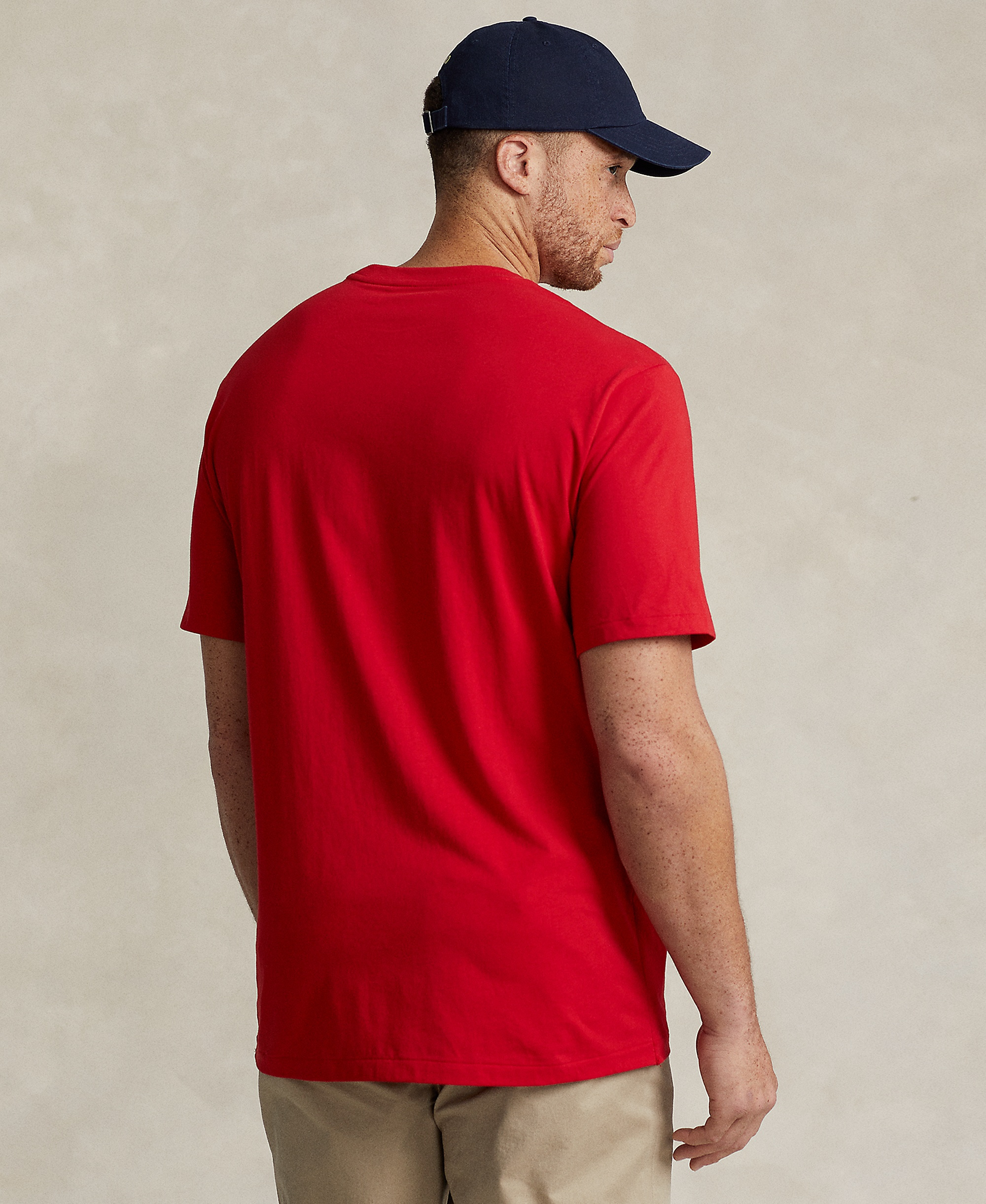 Polo Ralph Lauren Men's Big & Tall Crew-Neck Pocket T-Shirt - Red/Black