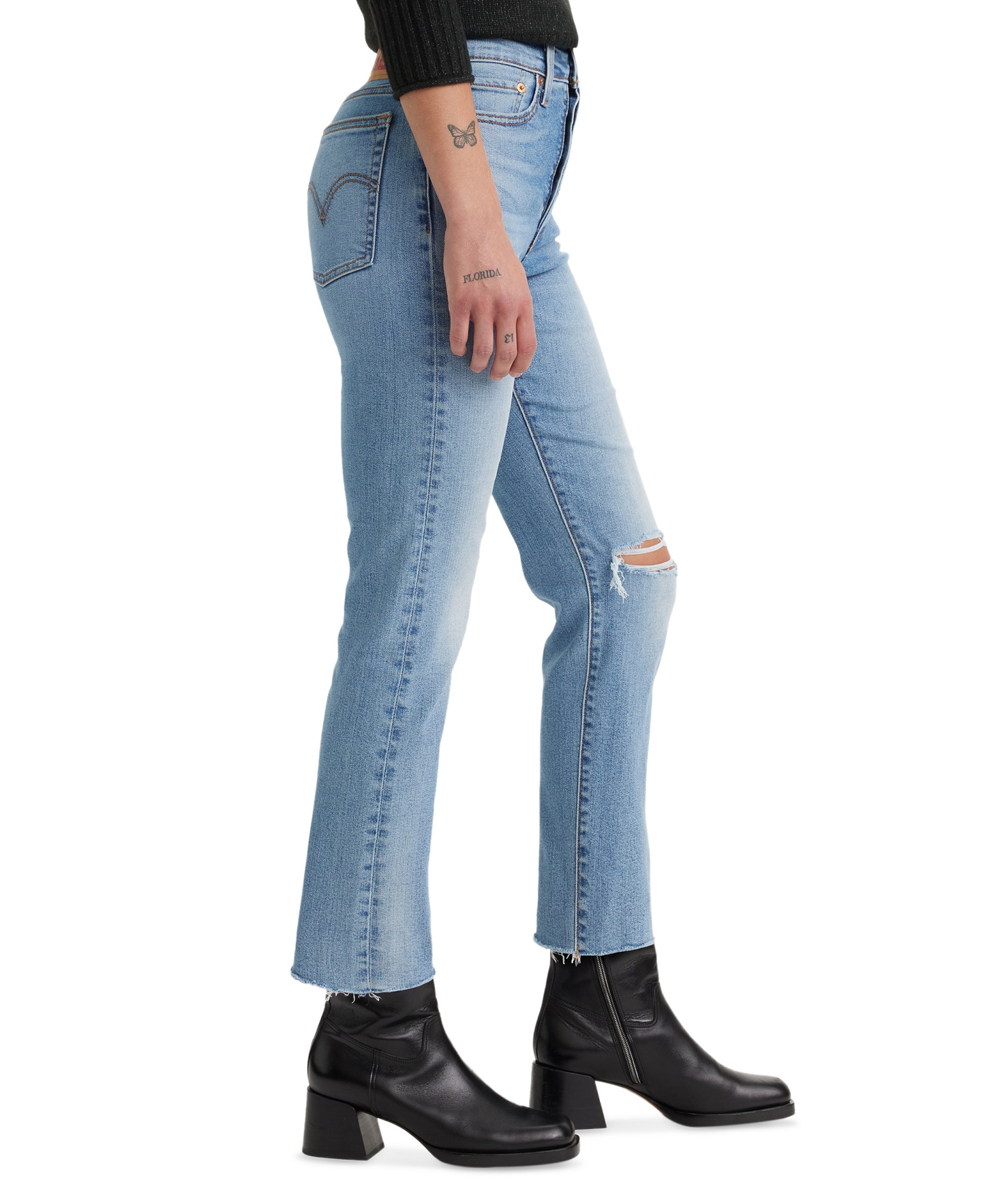 Levi's Women's Wedgie Straight-Leg High-Rise Cropped Jeans - Night Sight