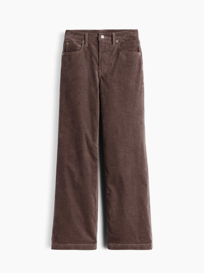 High Rise Stride Wide-Leg Jeans - Plymouth rock brown