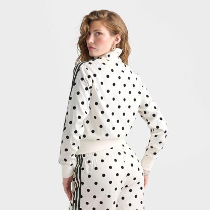 Women's adidas Originals Firebird Polka Dot Satin Track Jacket - Off White