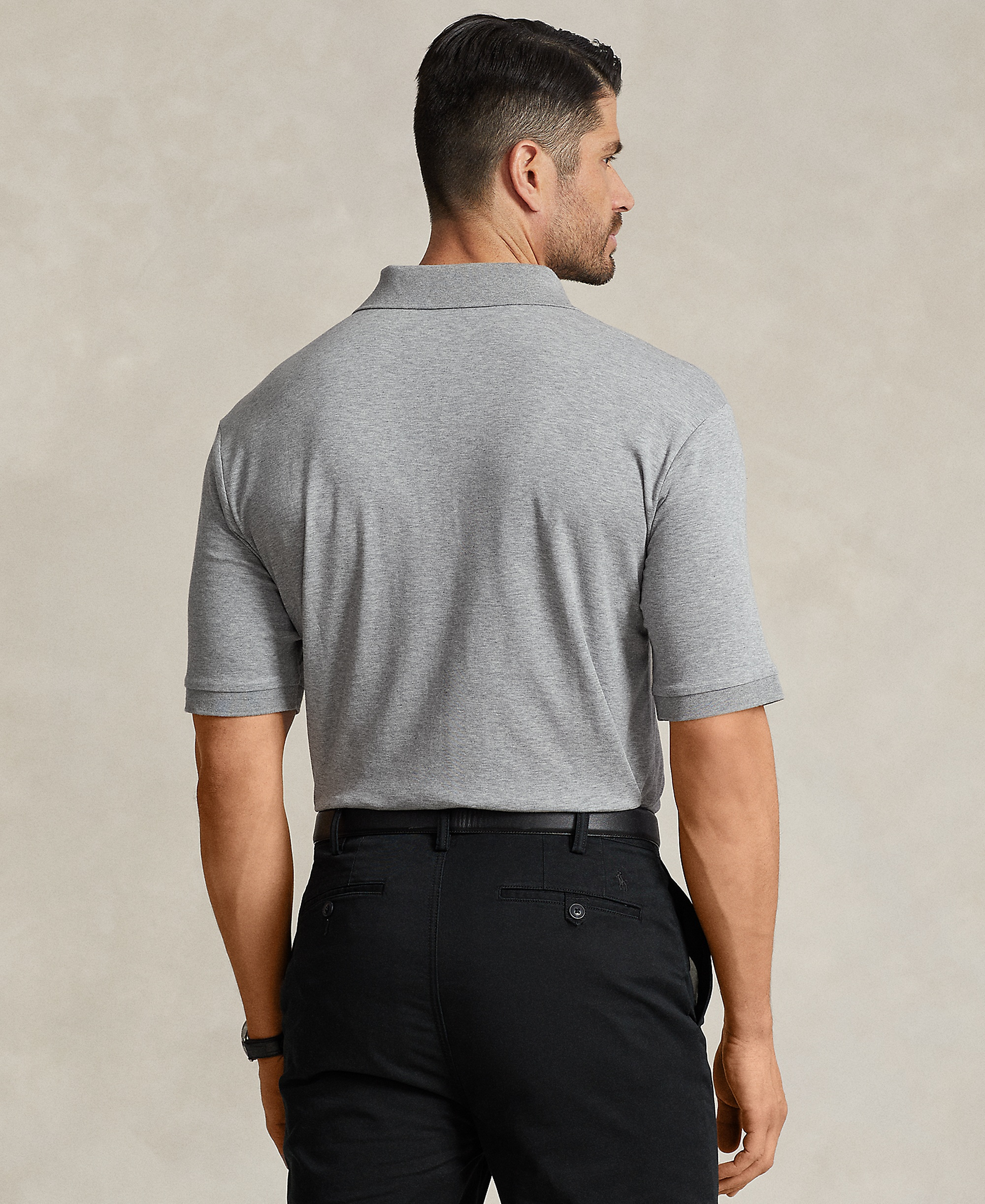 Polo Ralph Lauren Men's Big & Tall Solid Polo Shirt - Steel Heather