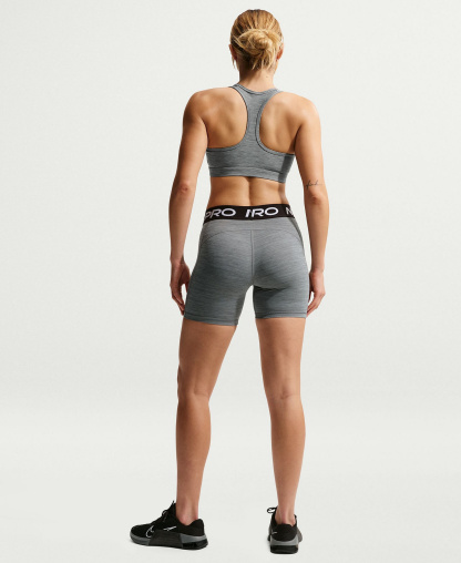 Nike Women's Pro 365 5" Mid-Rise Shorts - Smoke Gray Heather/black/white