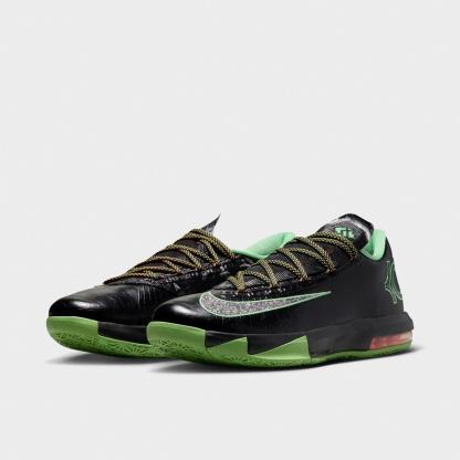 Men's Nike KD 6 Basketball Shoes - Black/Multi-Color/Light Lucid Green