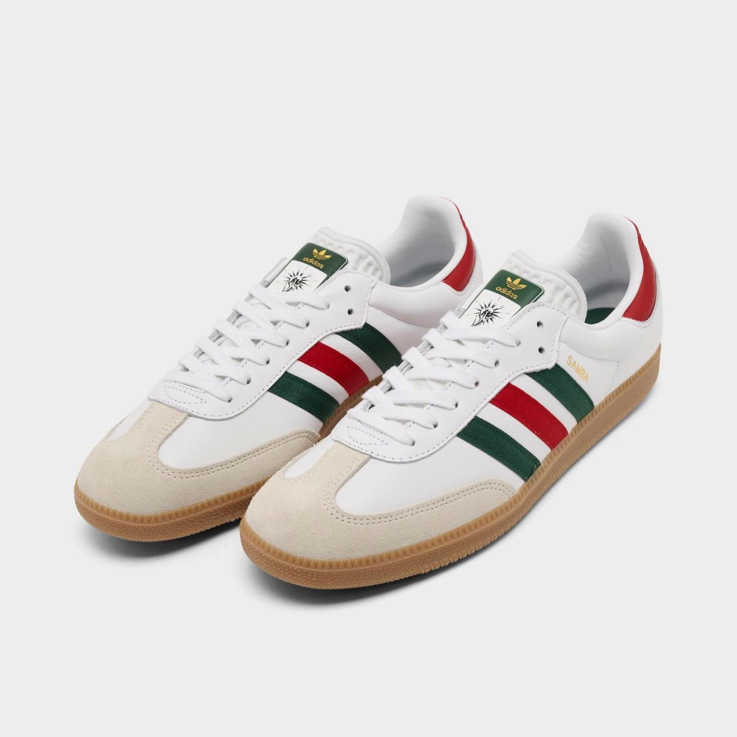 Men's adidas Originals Samba OG FIFA World Cup 2026 Mexico Casual Shoes - White/Better Scarlet/Team Dark Green - view 2