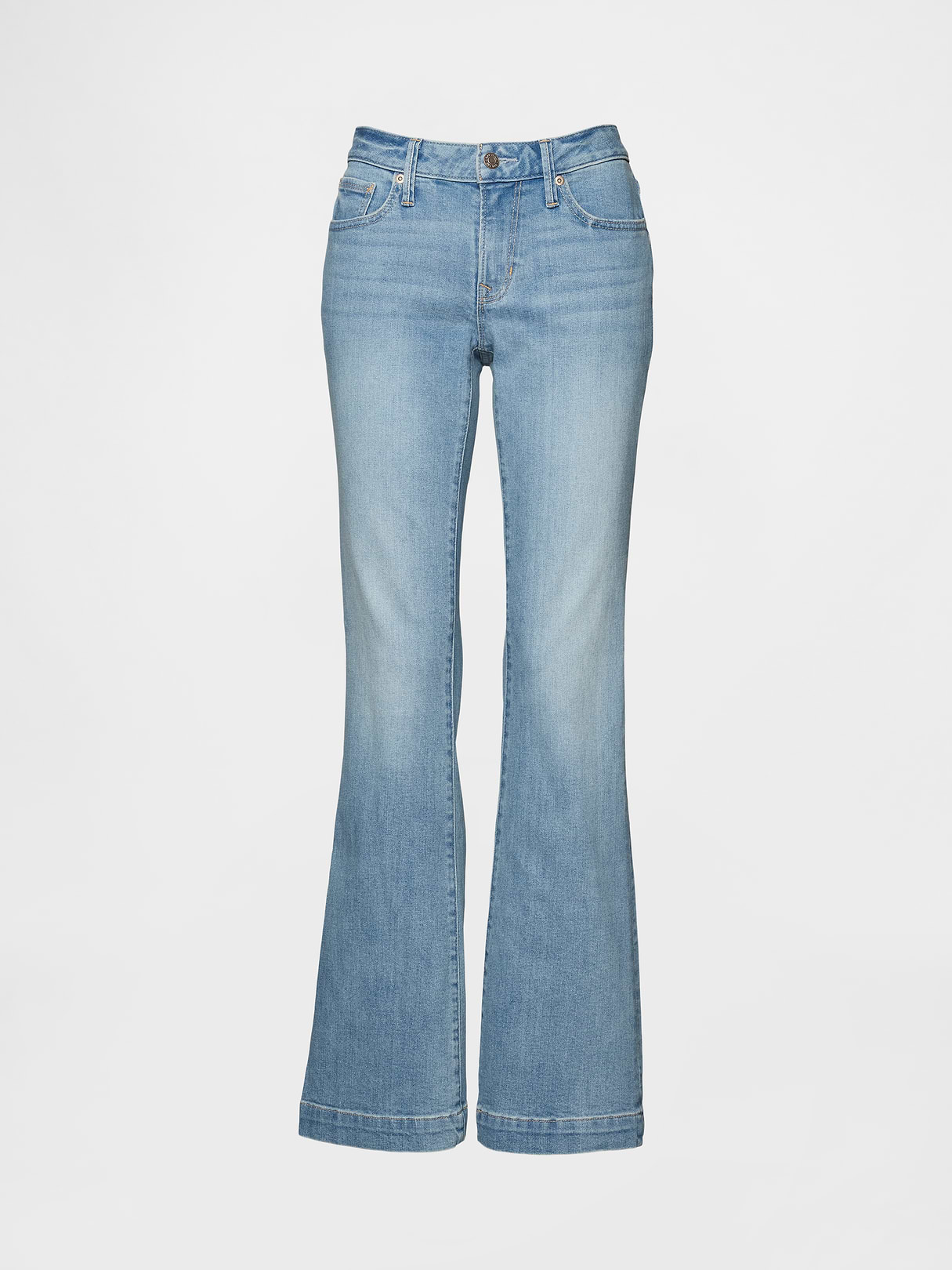Low Rise Long & Lean Split-Hem Jeans - Light indigo