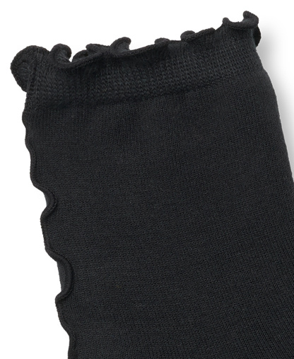 UGG Women's Karsyn Lettuce Edge Quarter Logo Socks - Black
