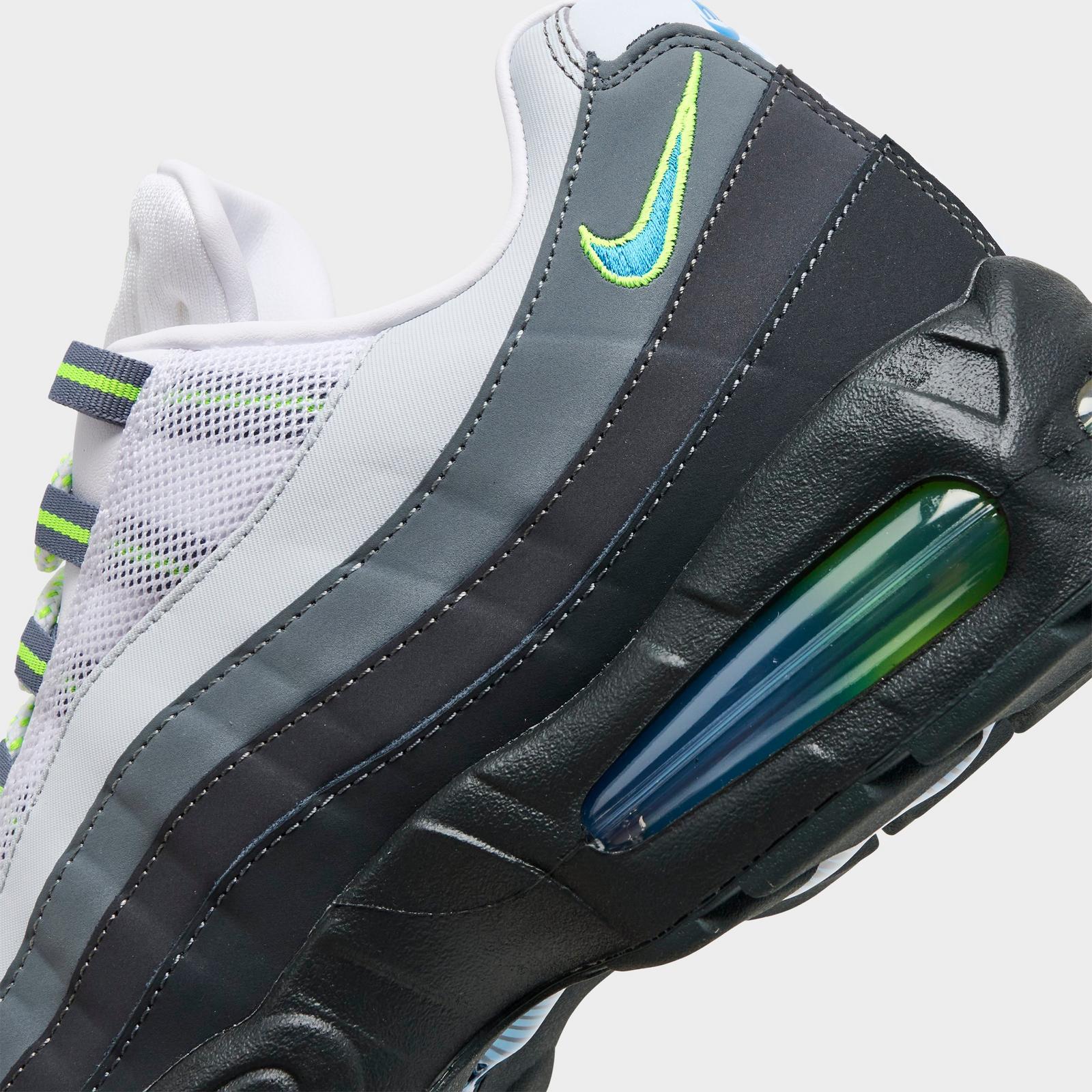 Men's Nike Air Max 95 Big Bubble Casual Shoes - Black/Photo Blue/Action Green/Anthracite/White/Iron Grey