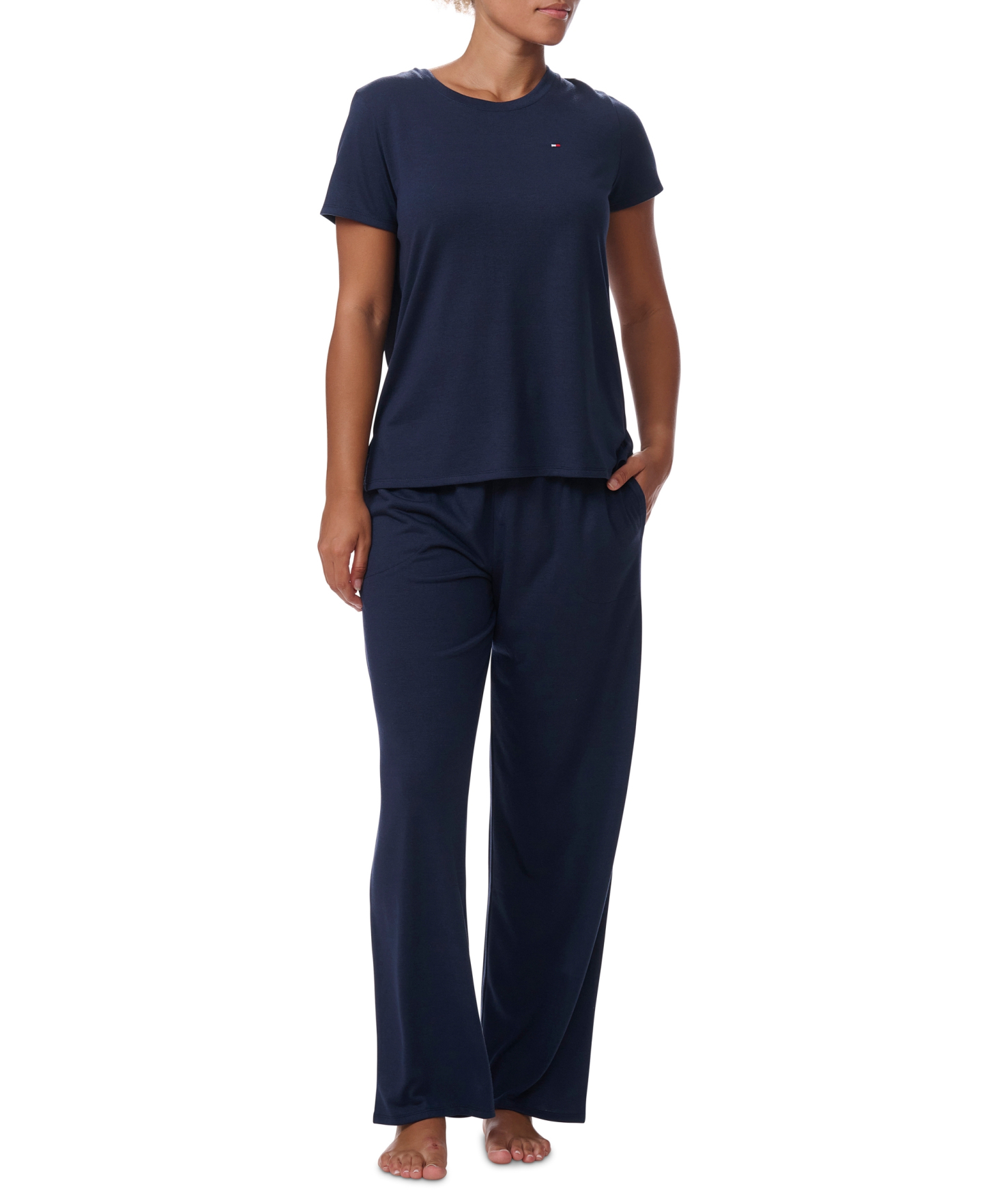Tommy Hilfiger Women's Short-Sleeve Crewneck Sleep Tee - Sky Captain