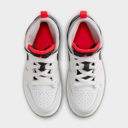 Little Kids' Air Jordan Retro 1 Mid Casual Shoes - Summit White/Infrared 23/Neutral Grey/Black - view 5
