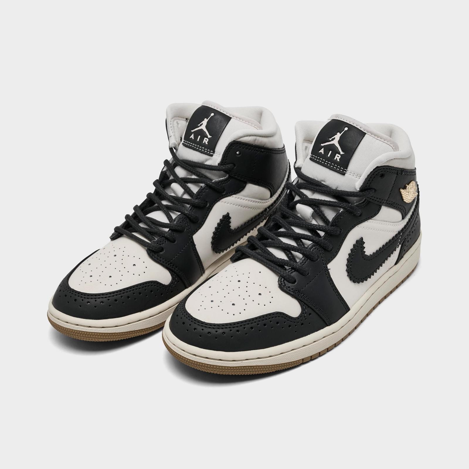 Women's Air Jordan 1 Mid SE Casual Shoes - Off Noir/Chalk/Pearl White/Chalk - view 2
