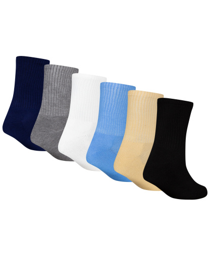 Jordan Boys' and Girls' 5-11 Everyday Essentials Crew Socks, 6-Pack - Obsidian