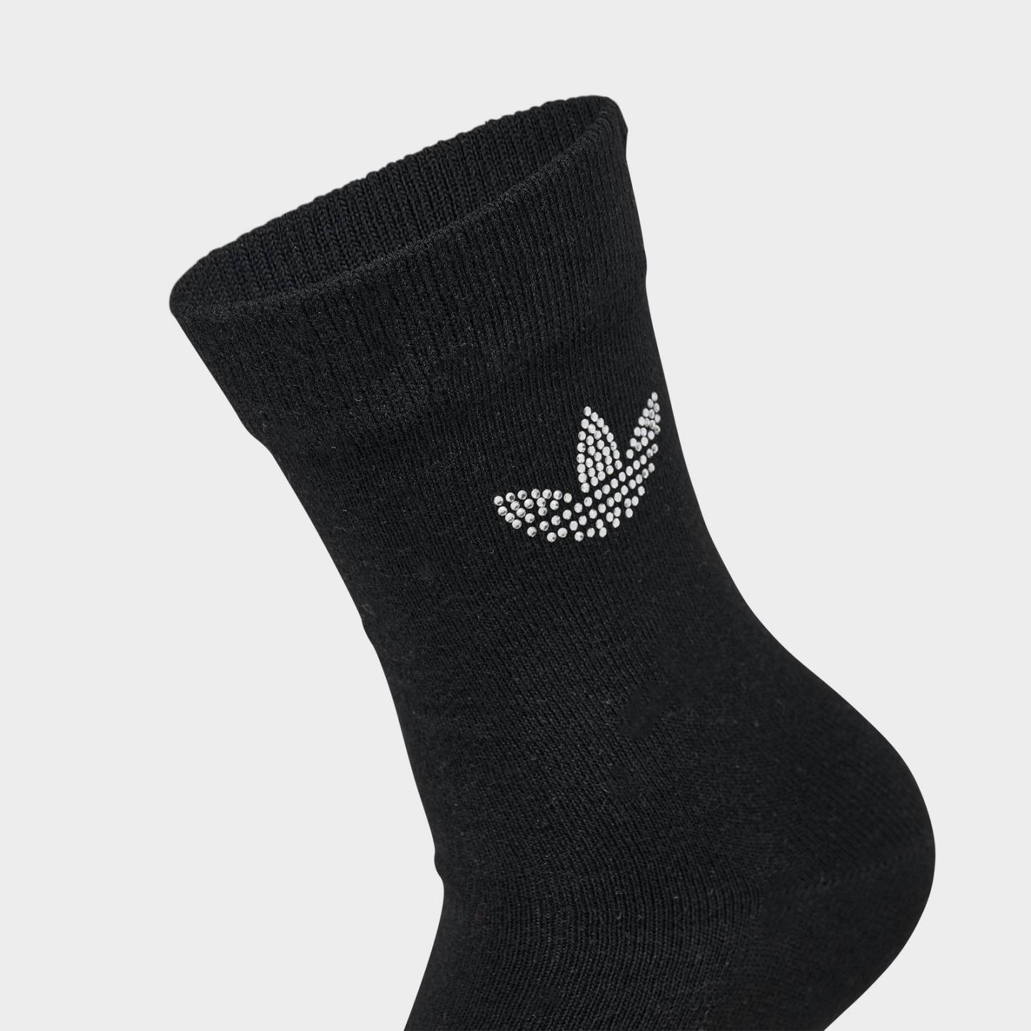 adidas Originals Unisex Rhinestone High Quarter Socks (2-Pack) - Black/White - view 3
