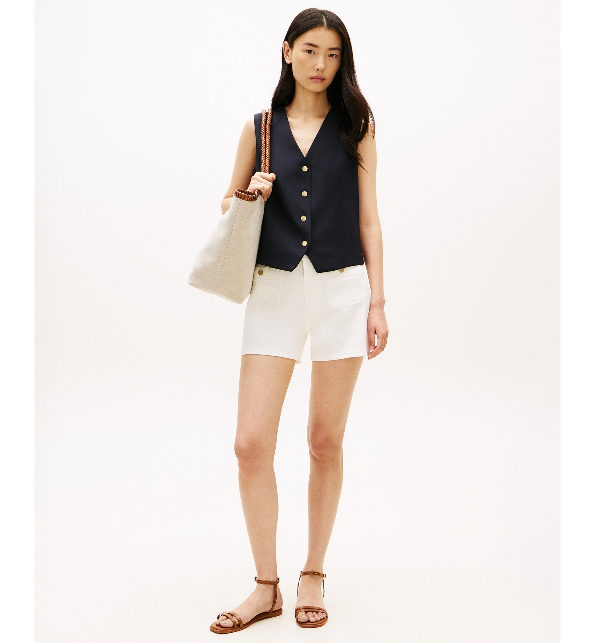 Tommy Hilfiger Women's Denim Patch Pocket Shorts - Optic White