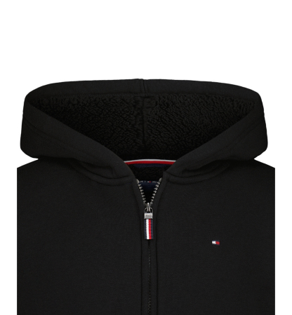 Tommy Hilfiger Boys' Signature Sherpa Lined Full Zip Hoodie - Black