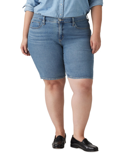 Levi's Women's Mid-Rise Shaping Bermuda Shorts - Camp Denim