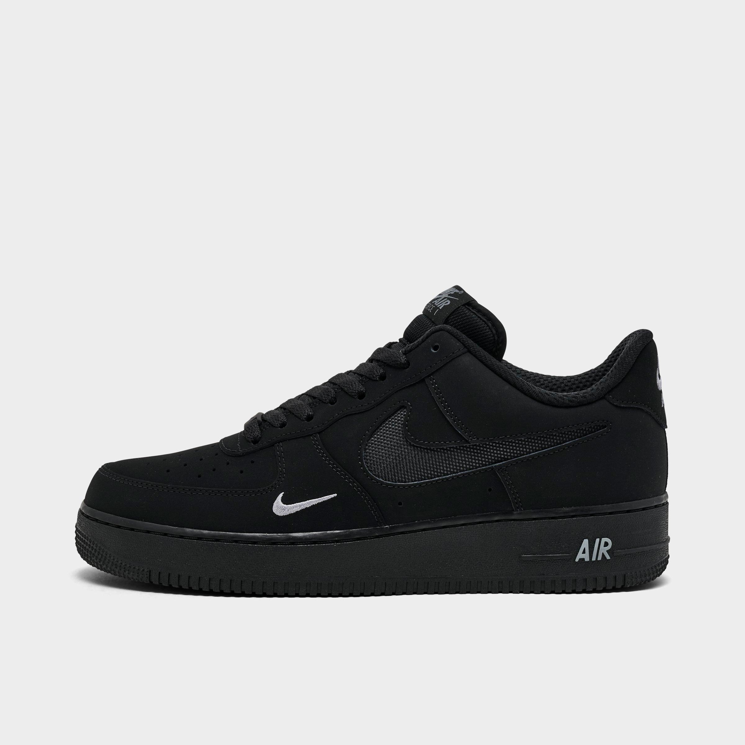 Men's Nithtke Air Force 1 '07 LV8 Casual Shoes - Part 2 - Black/Cool Grey/Cool Grey - Left shoe facing left. Outside of the shoe.