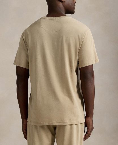 Polo Ralph Lauren Men's Crewneck Pajama T-Shirt - Classic Khaki/White Logo