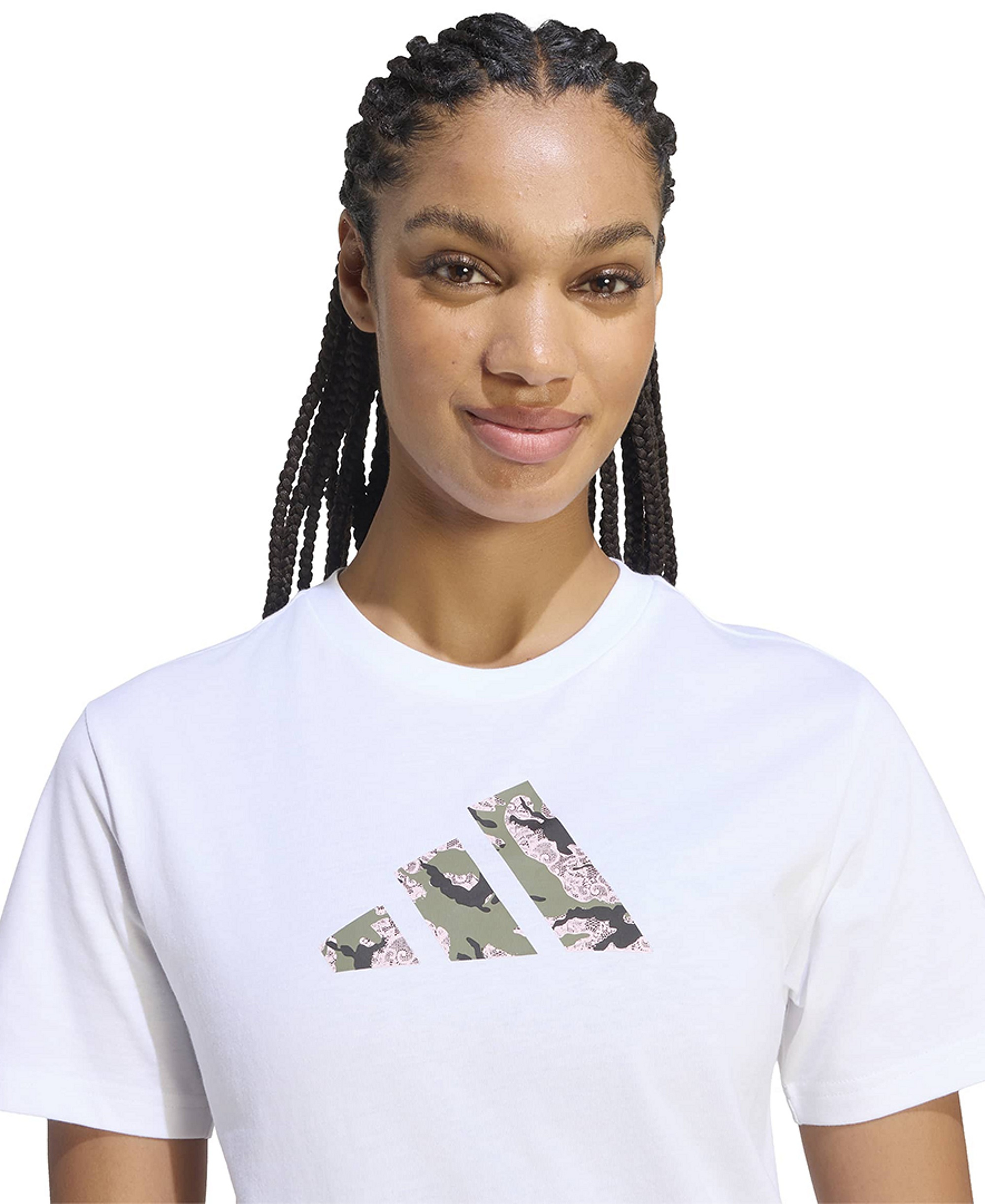 adidas Women's Camo T Camo-Print T-Shirt - White