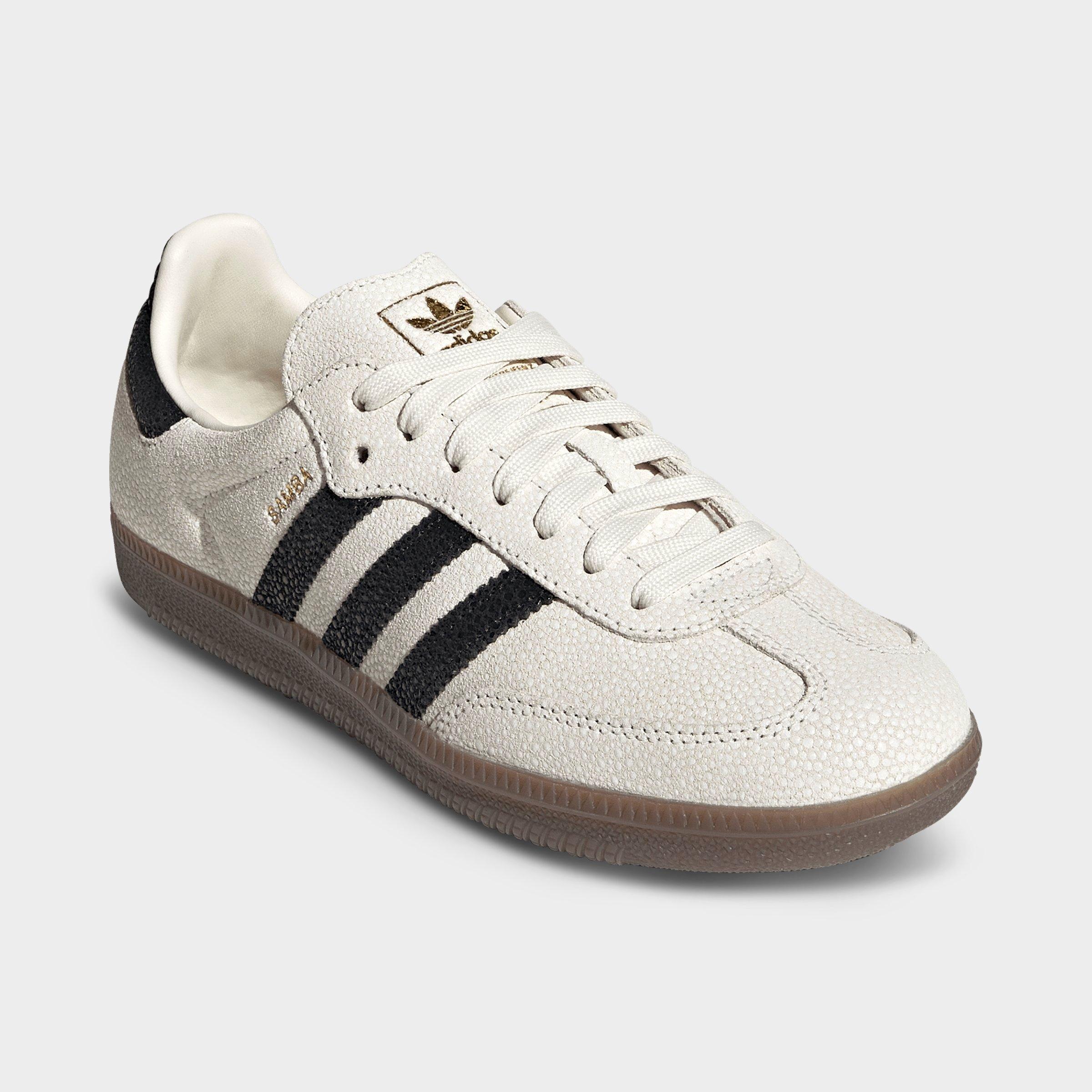 Women's adidas Originals Samba OG Casual Shoes - Part 2 - Cloud White/Core Black/Gum (KJ7435-100) - Both shoes facing left